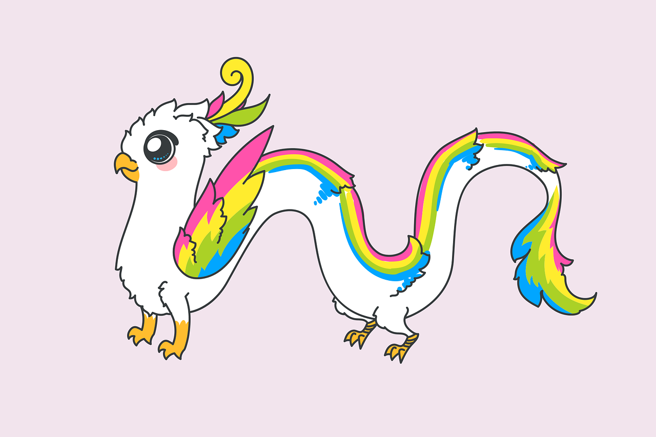 griffin  dragon  rainbow free photo