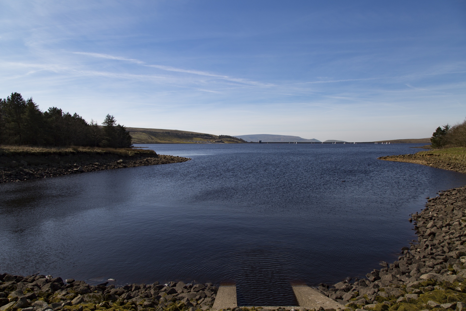 grimwith reservoir water free photo