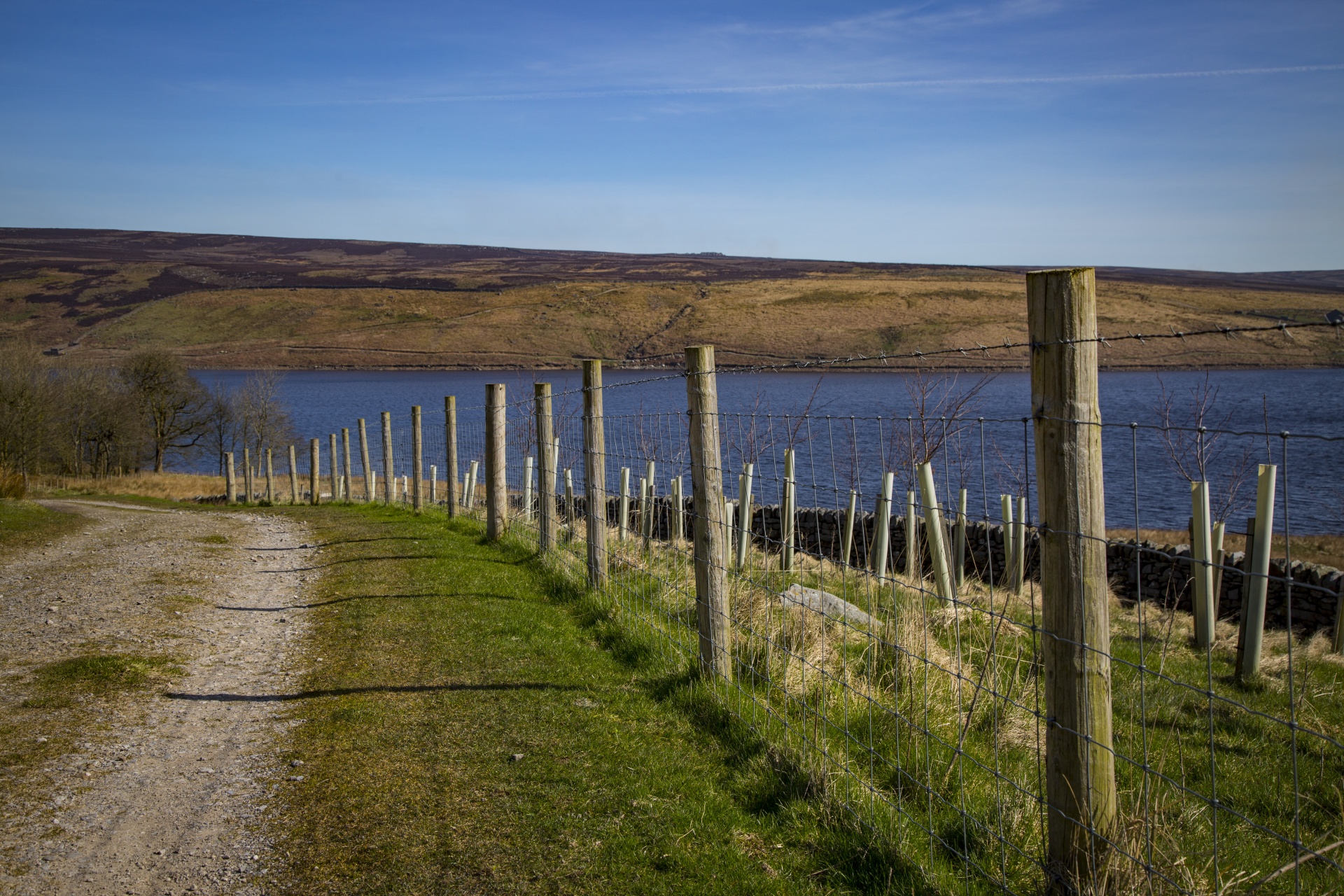 grimwith reservoir water free photo