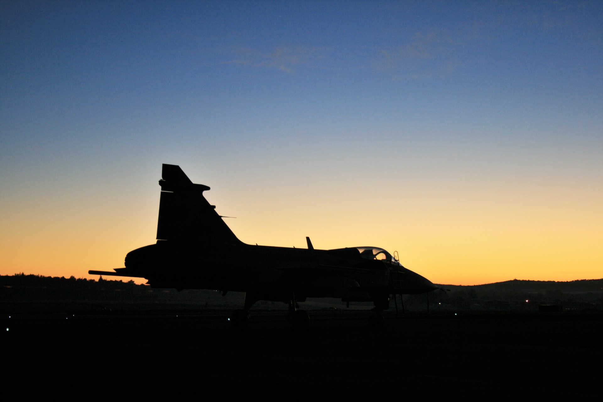 dawn gripen silhouette free photo