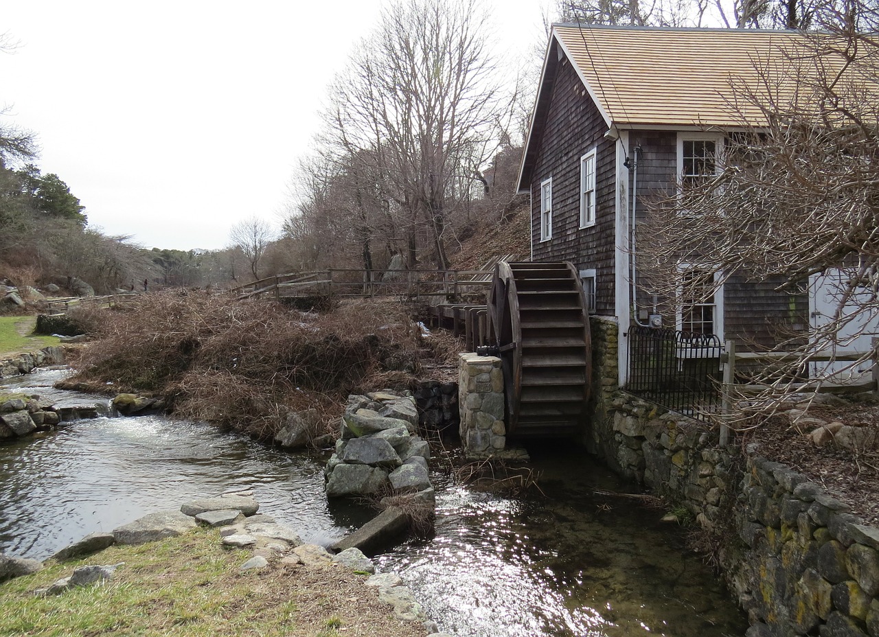 grist mill water wheel countryside free photo