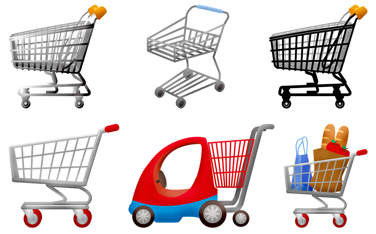 grocery shopping  grocery cart  supermarket free photo