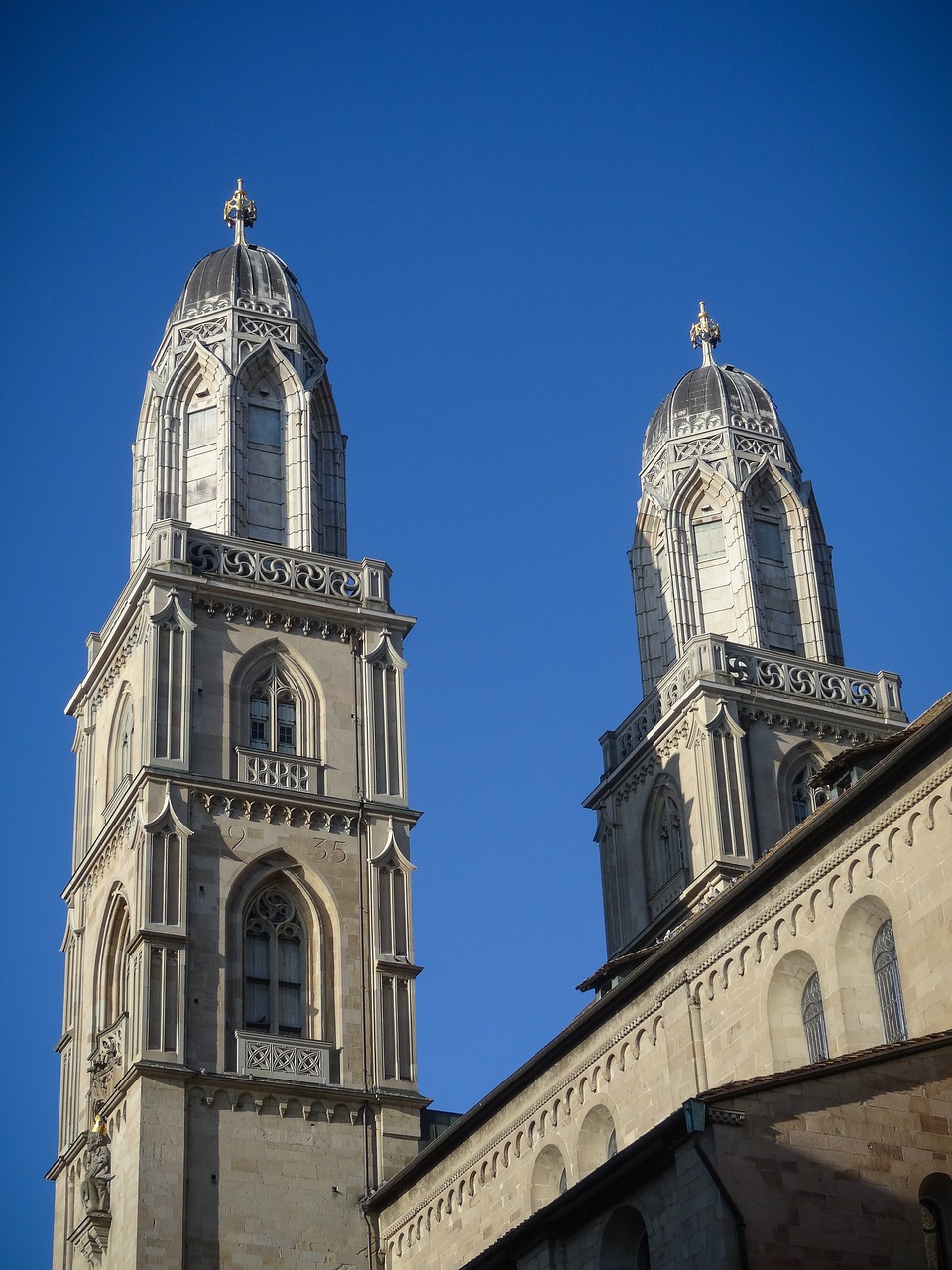 grossmünster tower zurich free photo