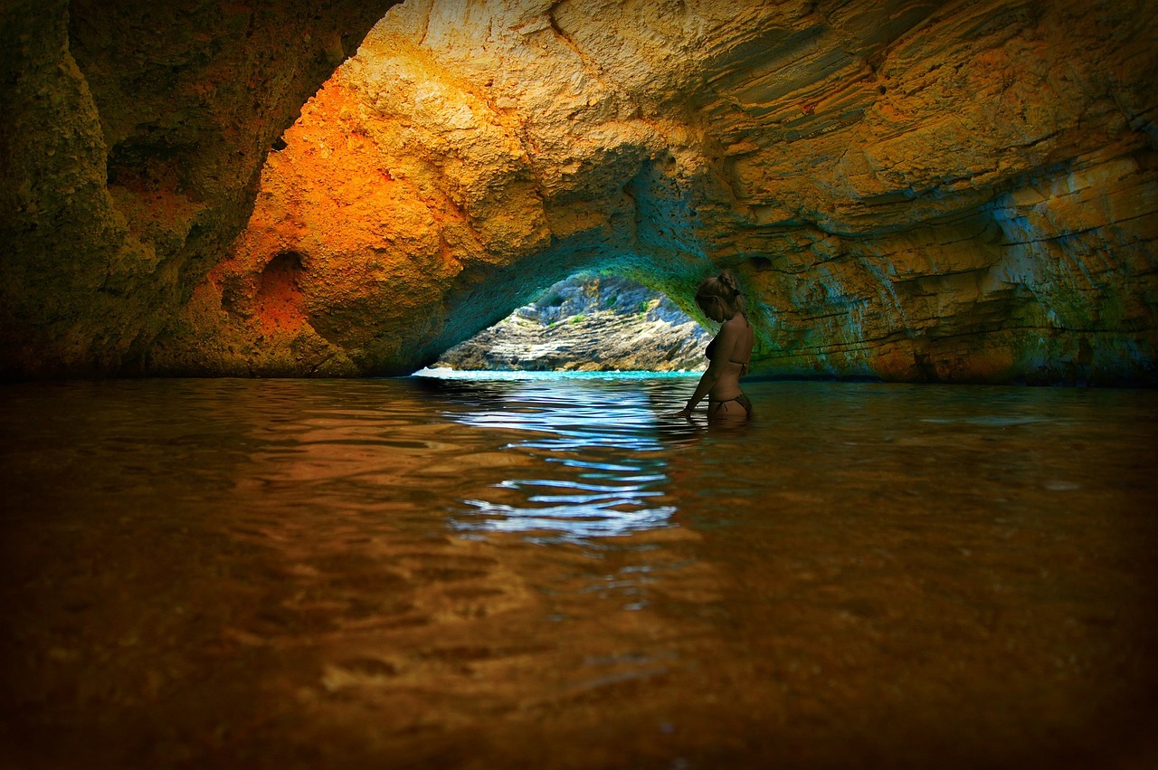 grotto ocean cave free photo