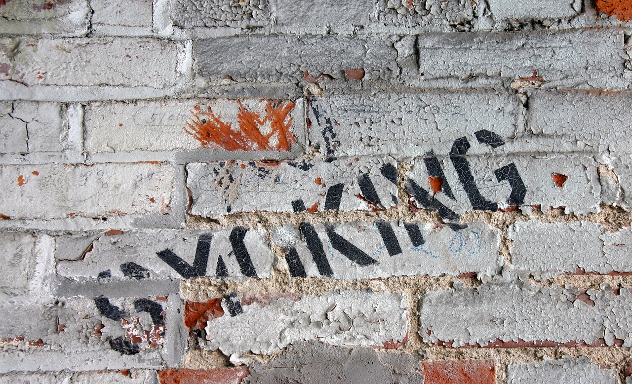 grunge brick peeling paint free photo