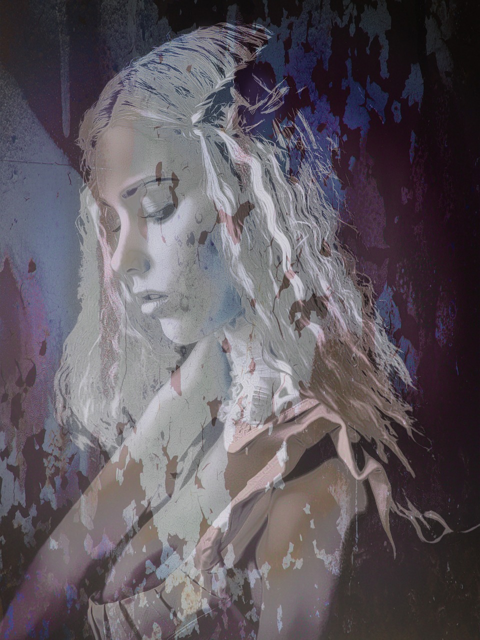 grunge paint girl free photo