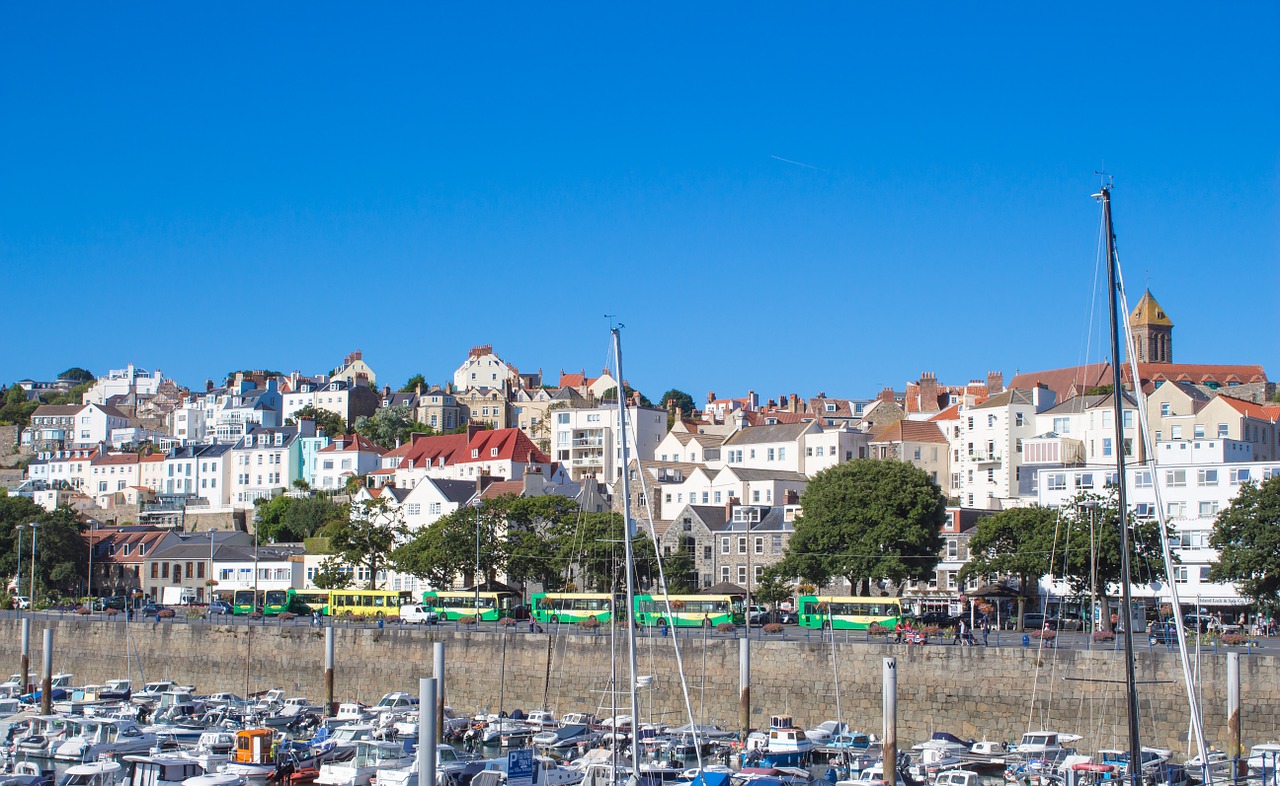 guernsey harbour houses free photo