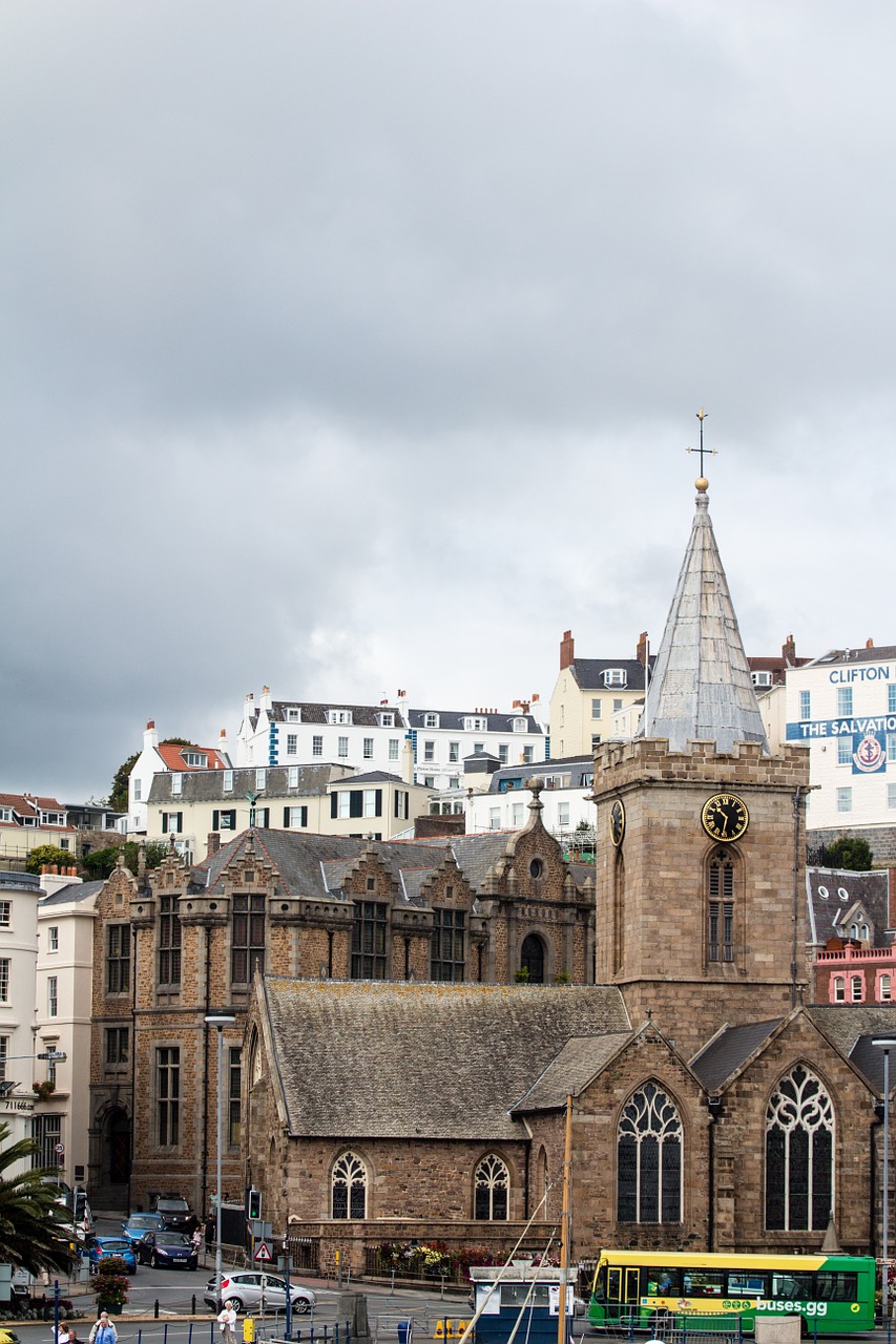 guernsey church clouds free photo