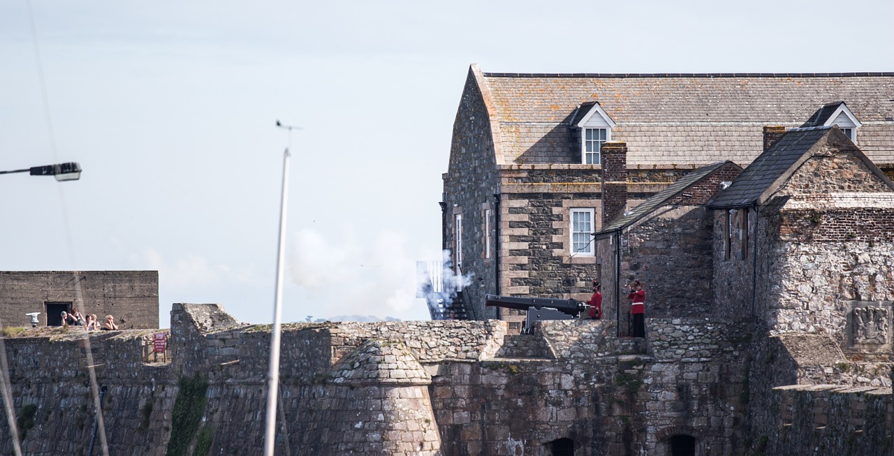 guernsey castle cannon free photo