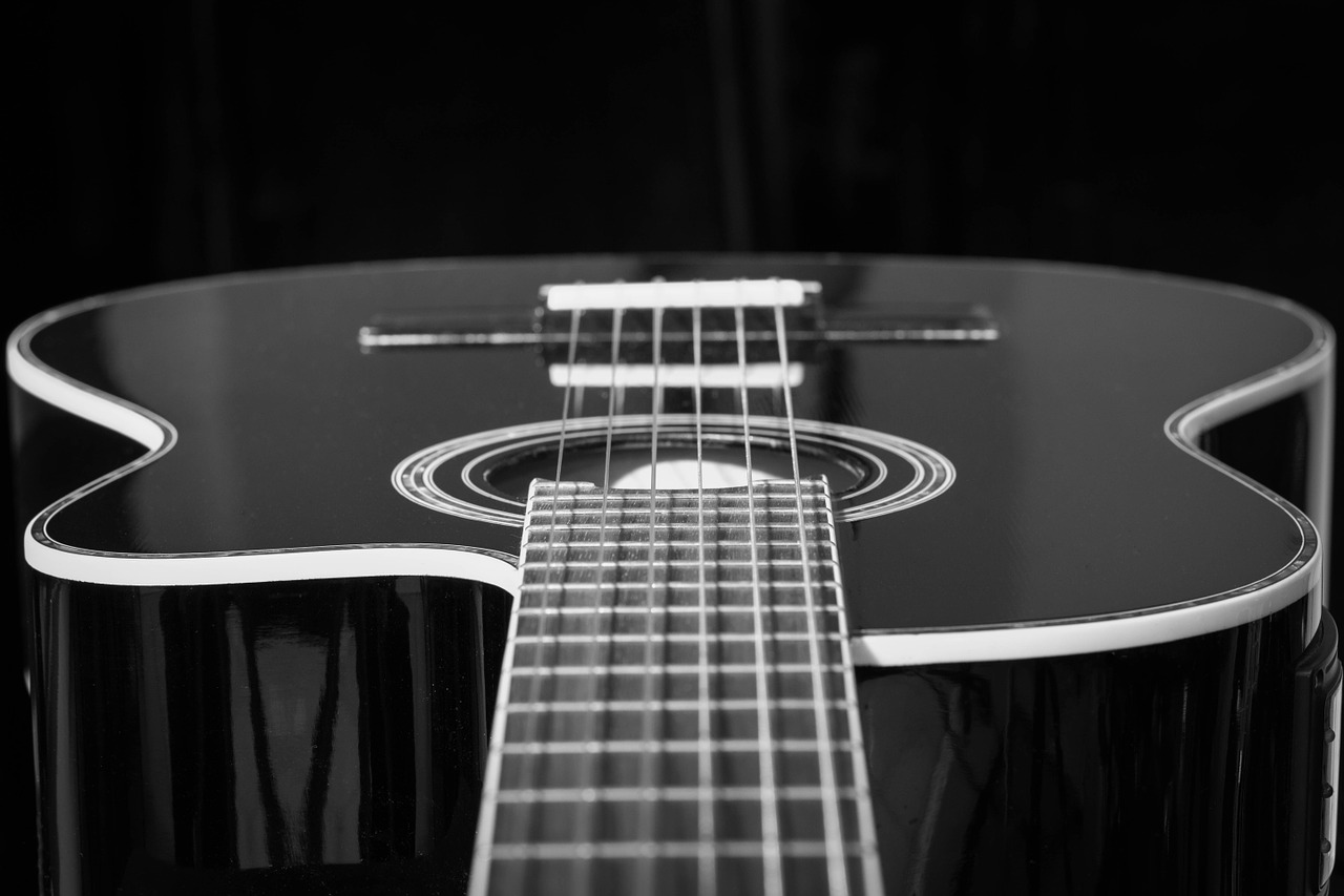 guitar black acoustic free photo