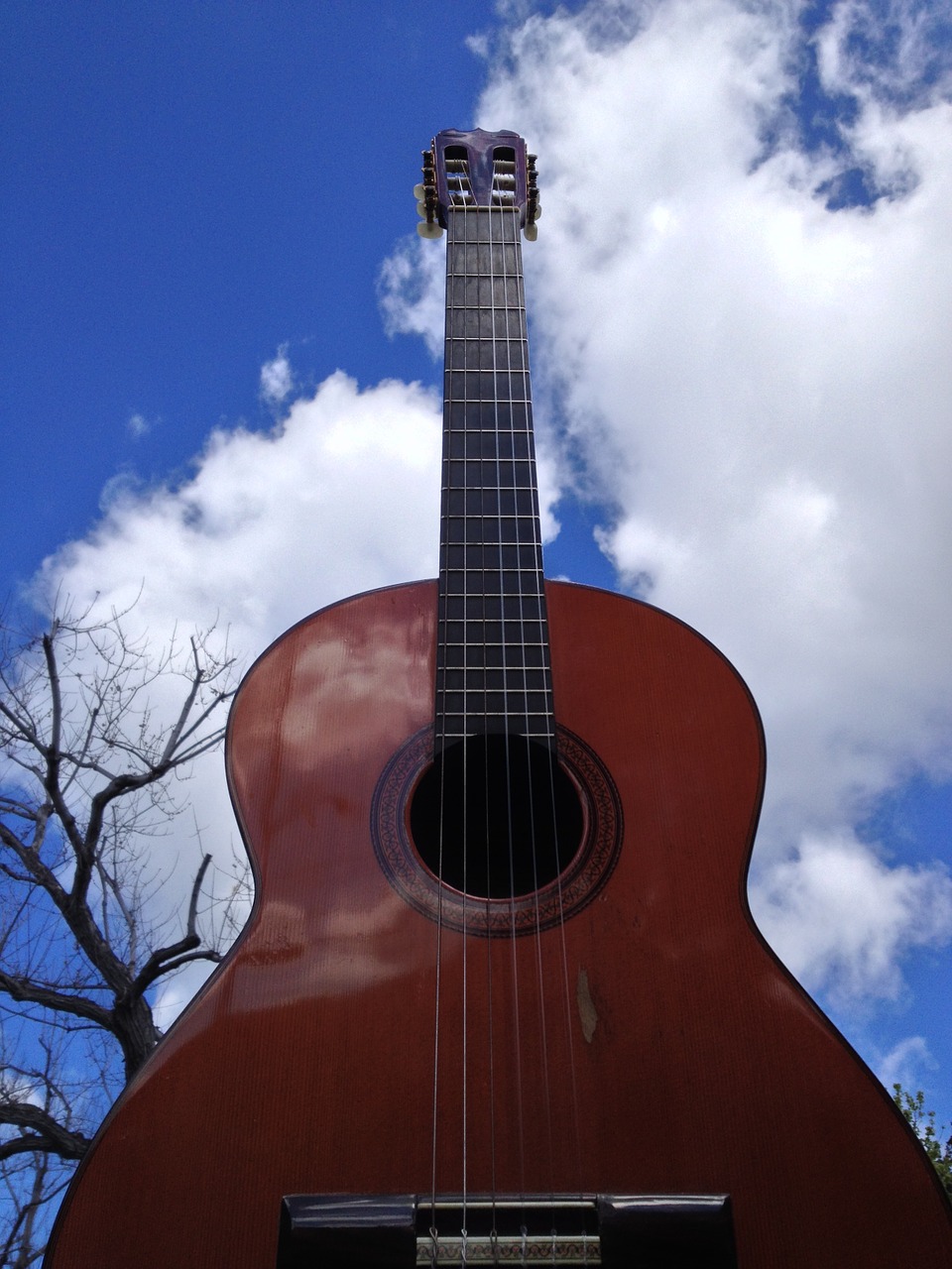 guitar clouds music free photo