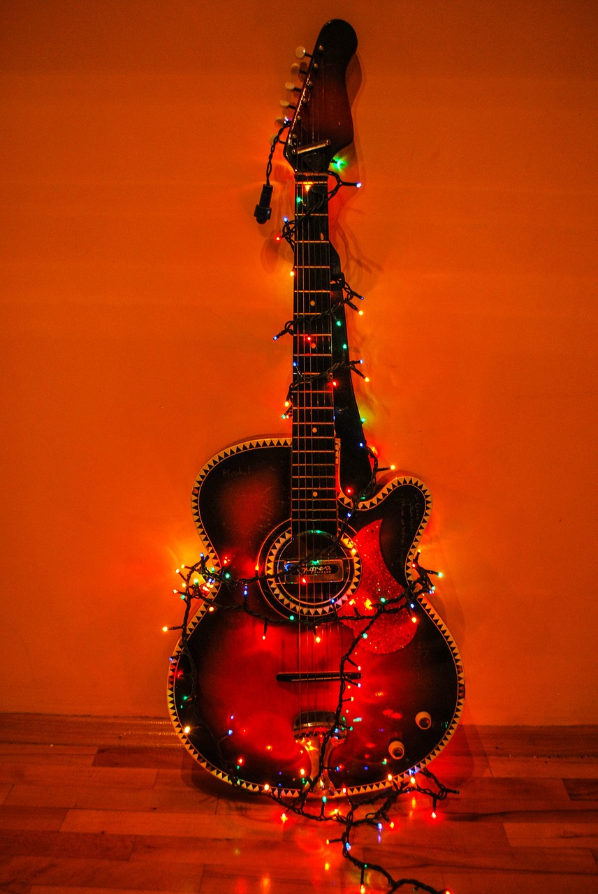 guitar lights color free photo