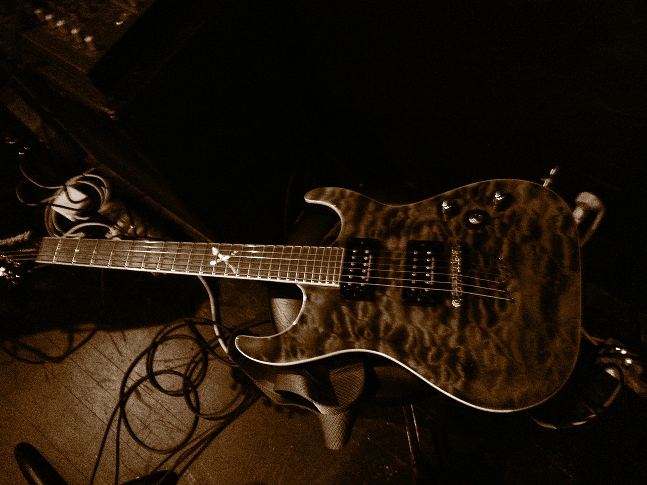 guitar monochrome musical instrument free photo