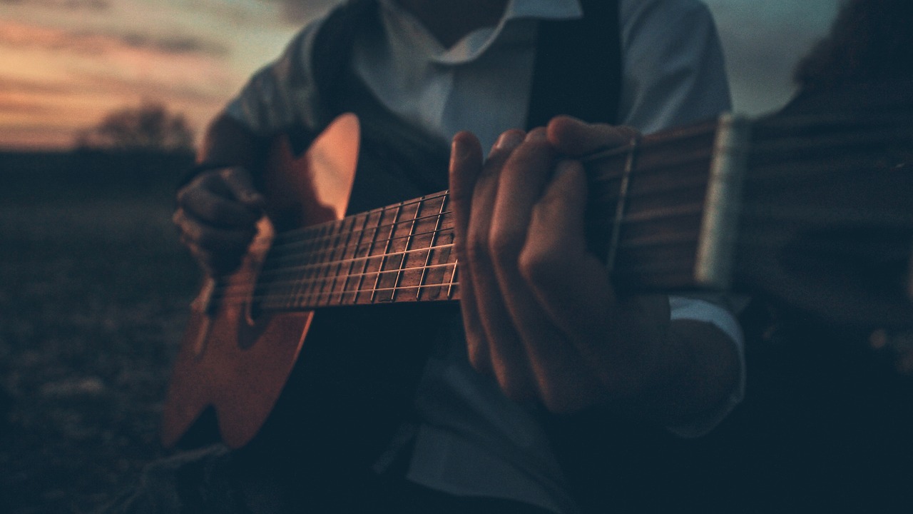 guitar sunset player free photo