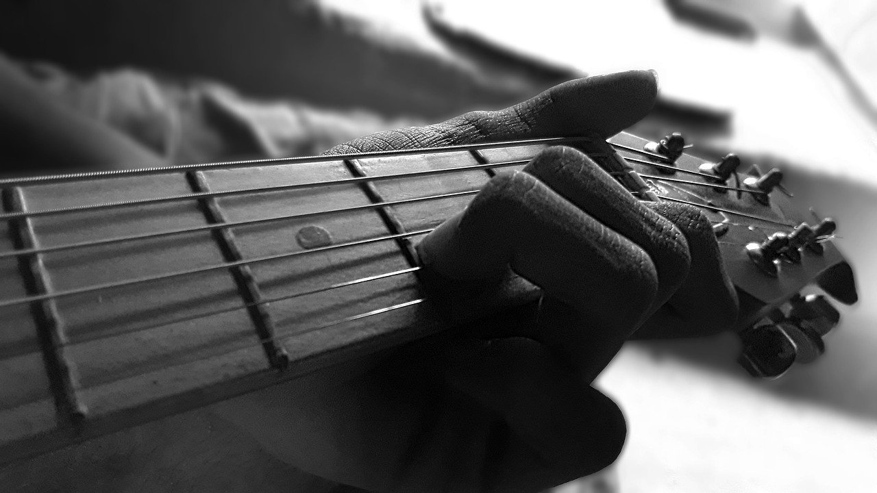 guitar music black and white free photo