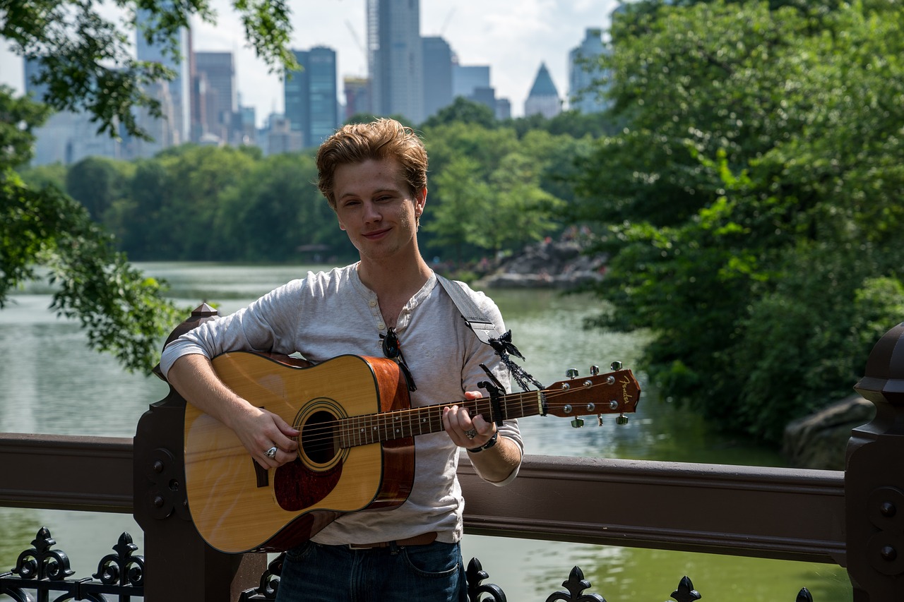 guitar outdoors park free photo