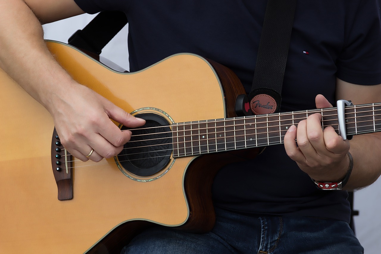 guitar  play  hands free photo