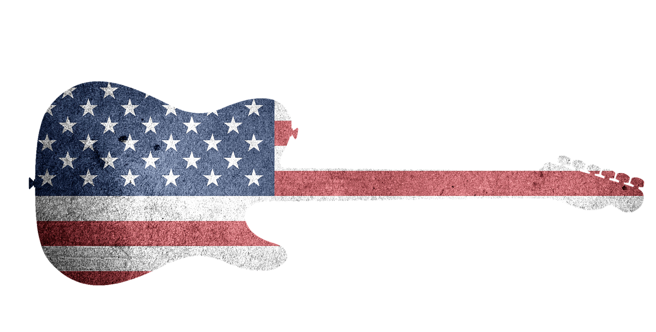 guitar  american  flag free photo