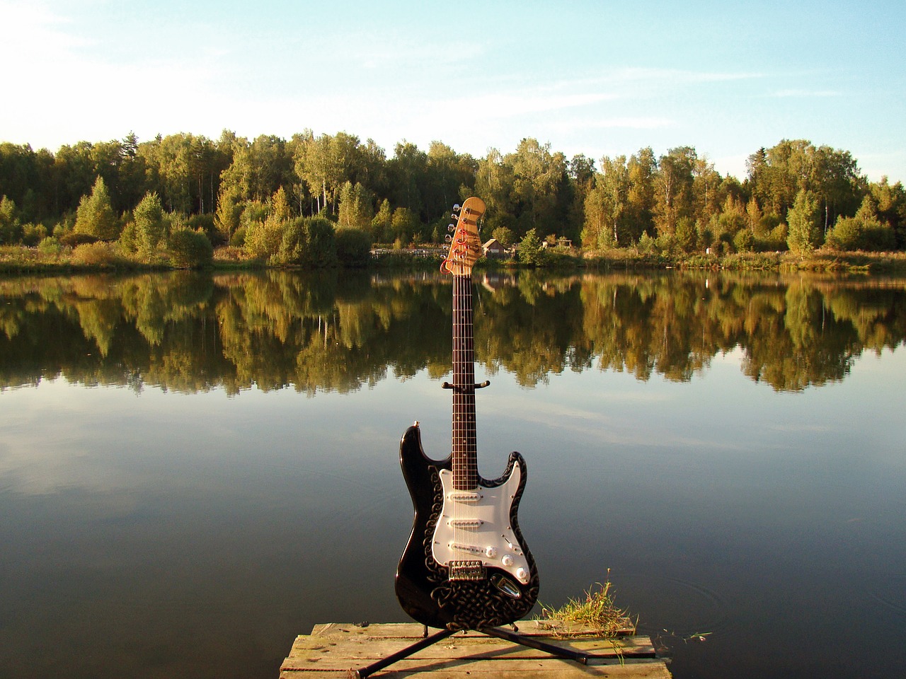 guitar lake electric guitar free photo
