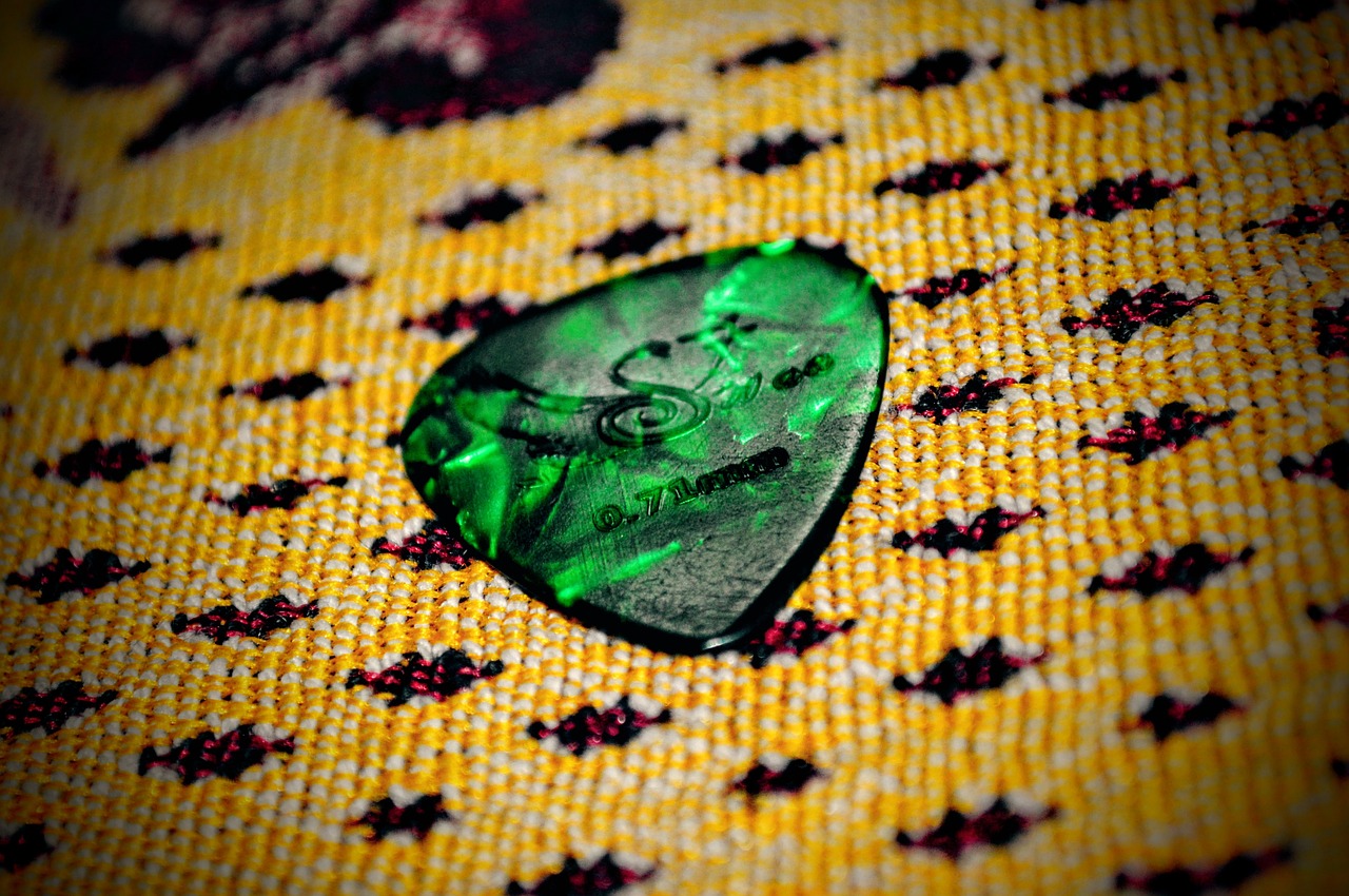 guitar pick plectrum green free photo
