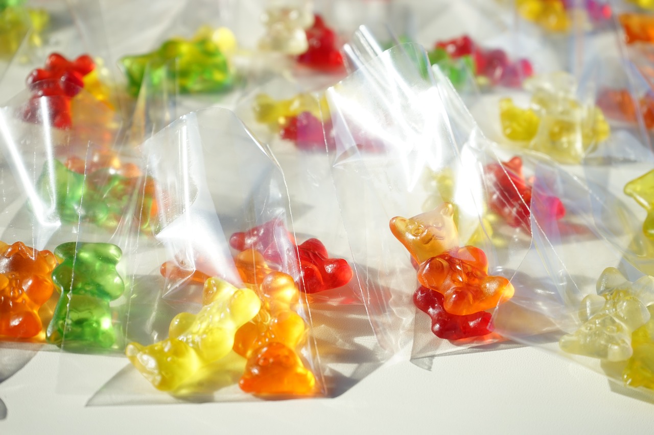 gummi bears packed sachets free photo