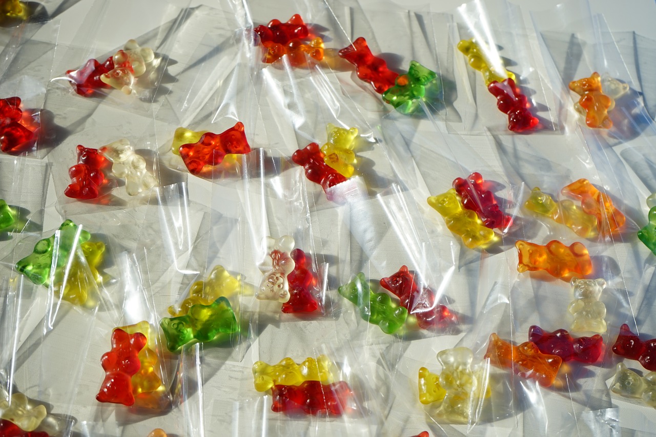 gummi bears packed sachets free photo