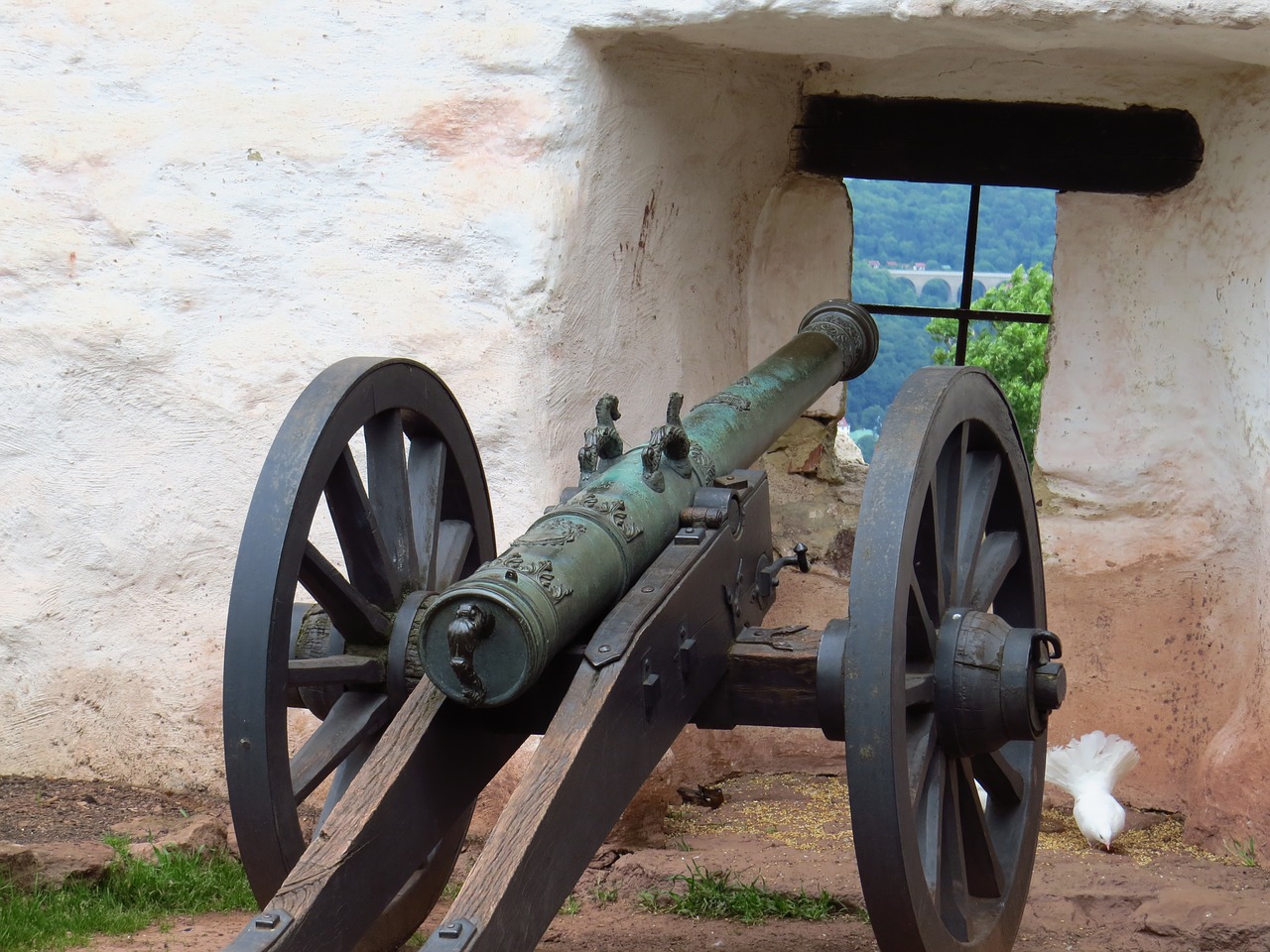 gun pigeons castle free photo