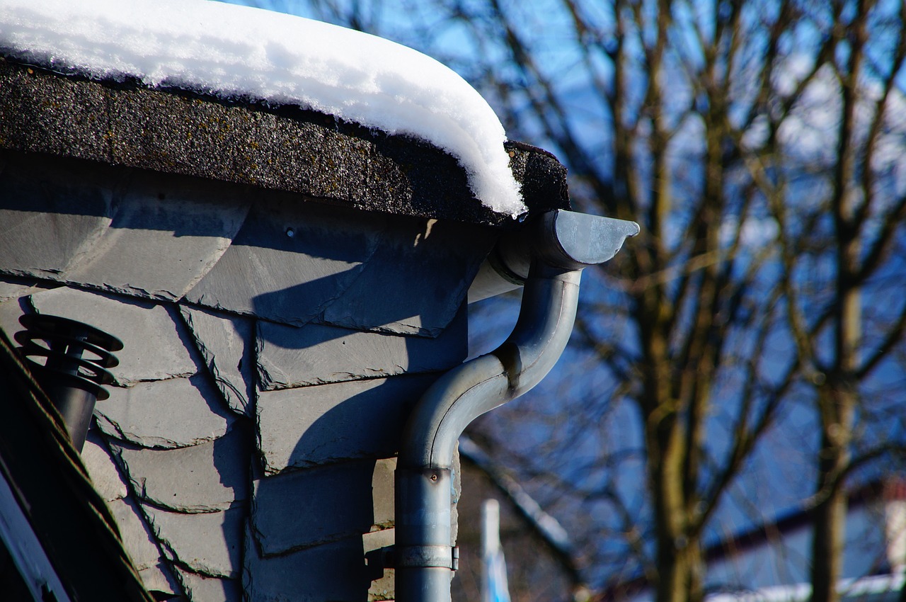 gutter downpipe snow free photo