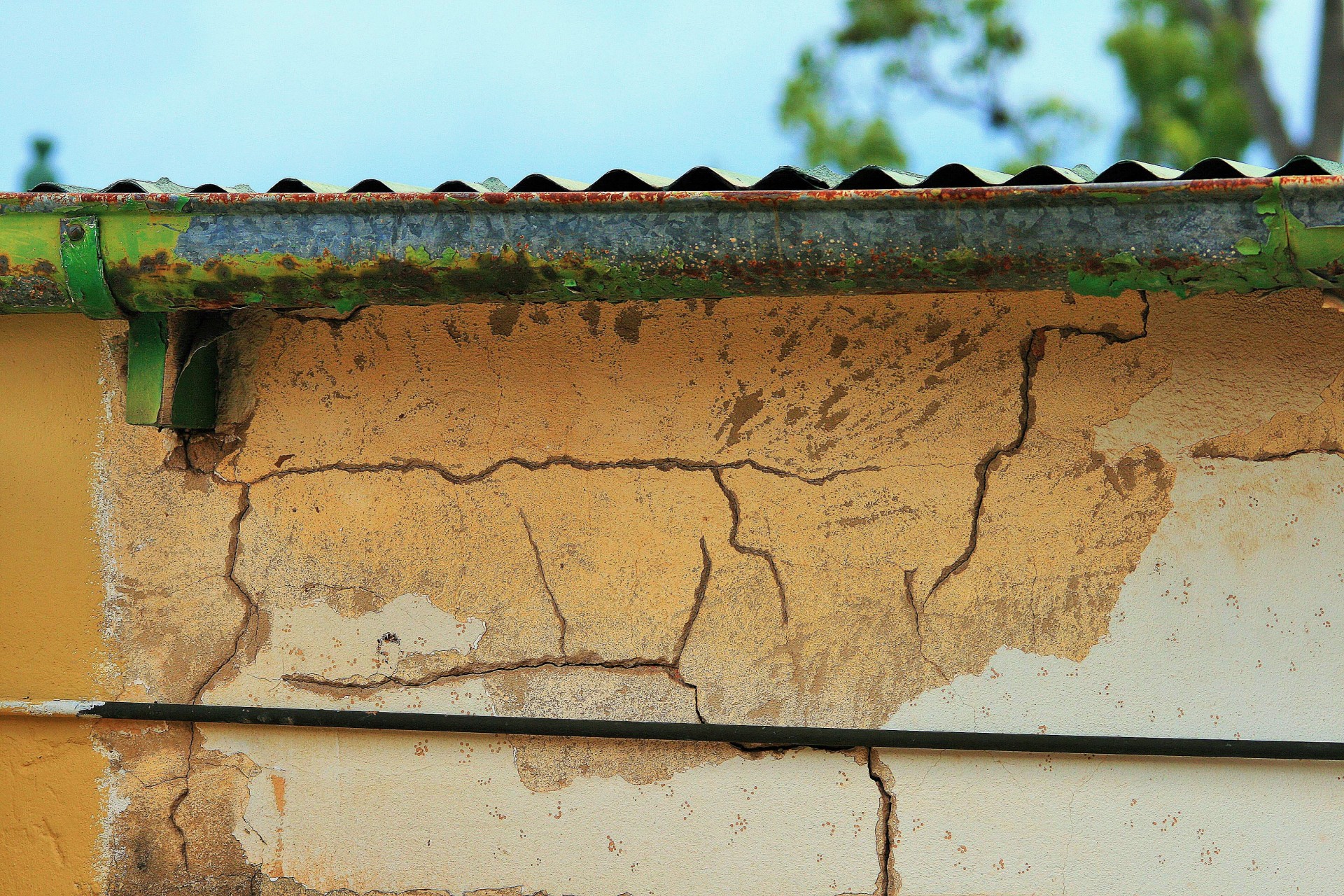 gutter green flaking free photo