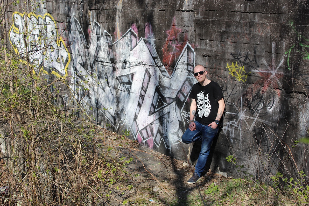guy graffiti street art free photo