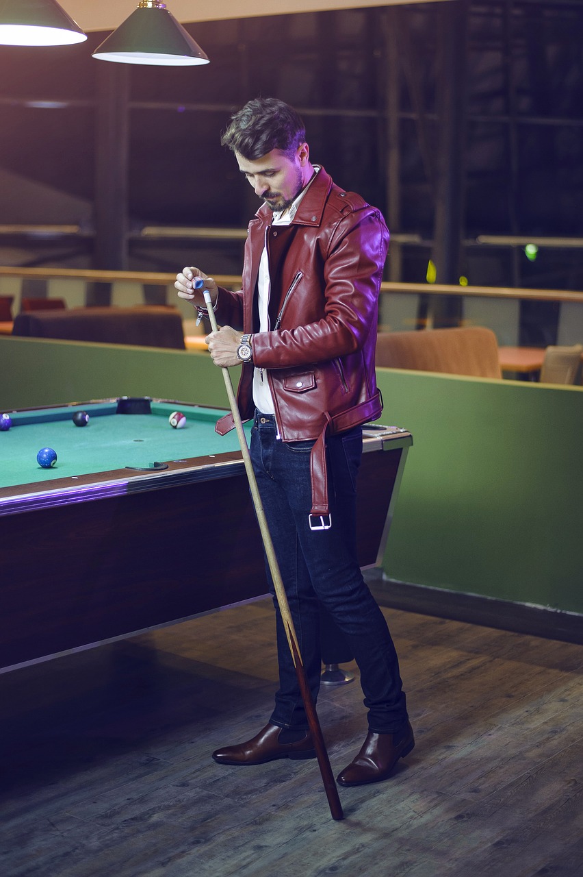 guy playing billiard pool table men free photo