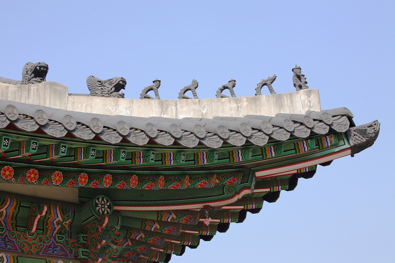 gyeongbok palace roof sculpture free photo