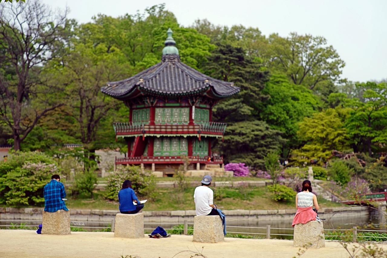 gyeongbok palace nature man free photo