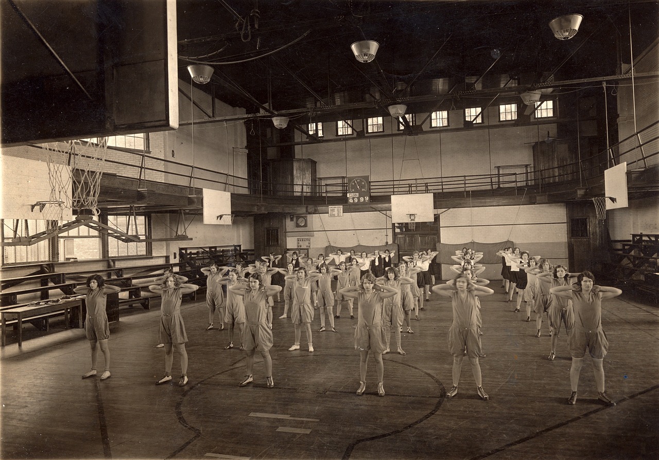 gym gym class 1940's free photo