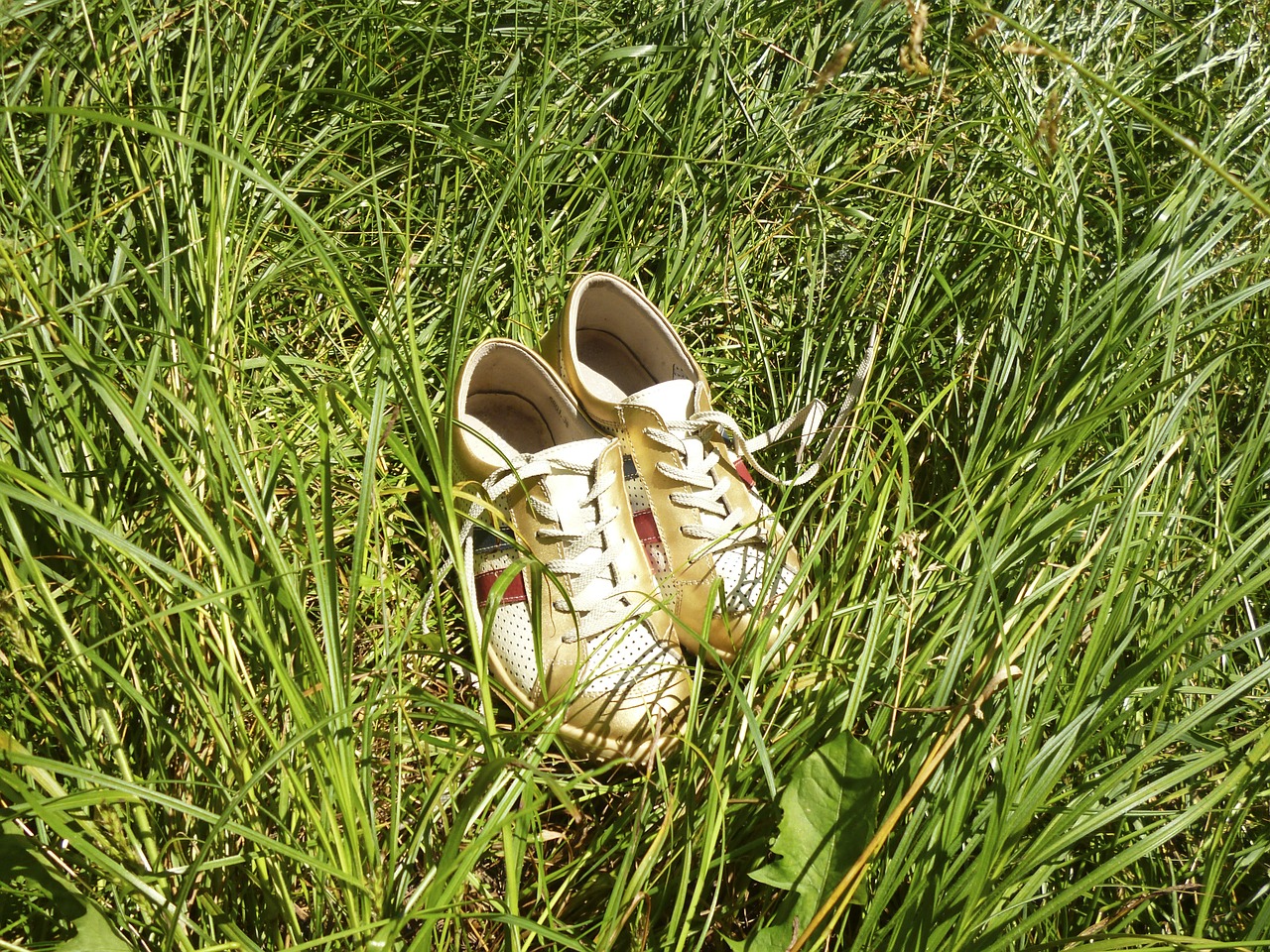 gym shoes grass summer holiday free photo