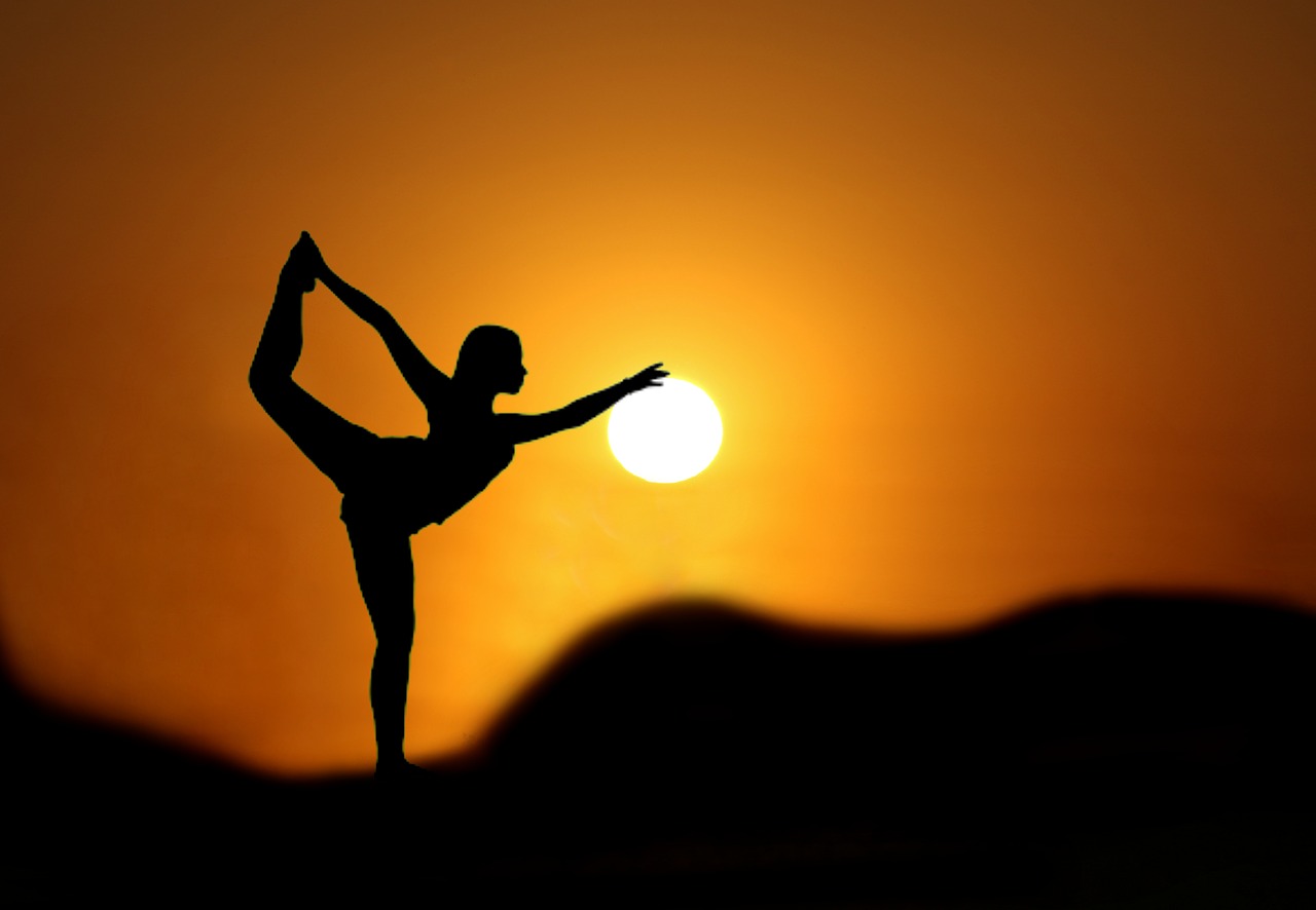 gymnast  sunset  silhouette free photo