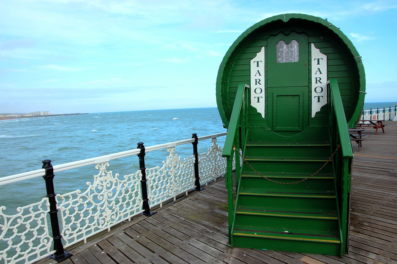 gypsy caravan tarot wagon seaside free photo