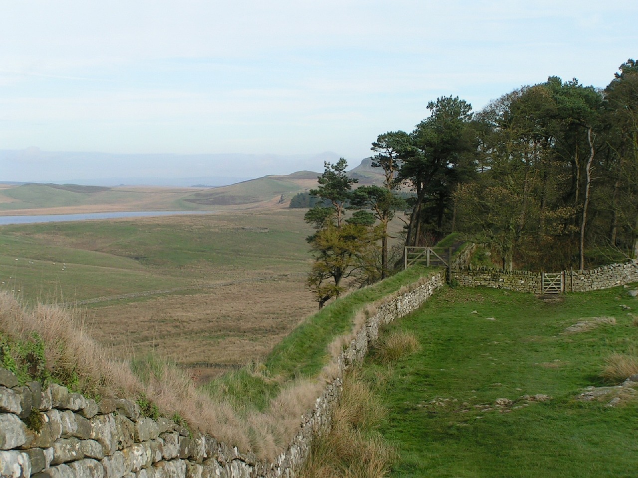 hadrian's wall england countryside free photo