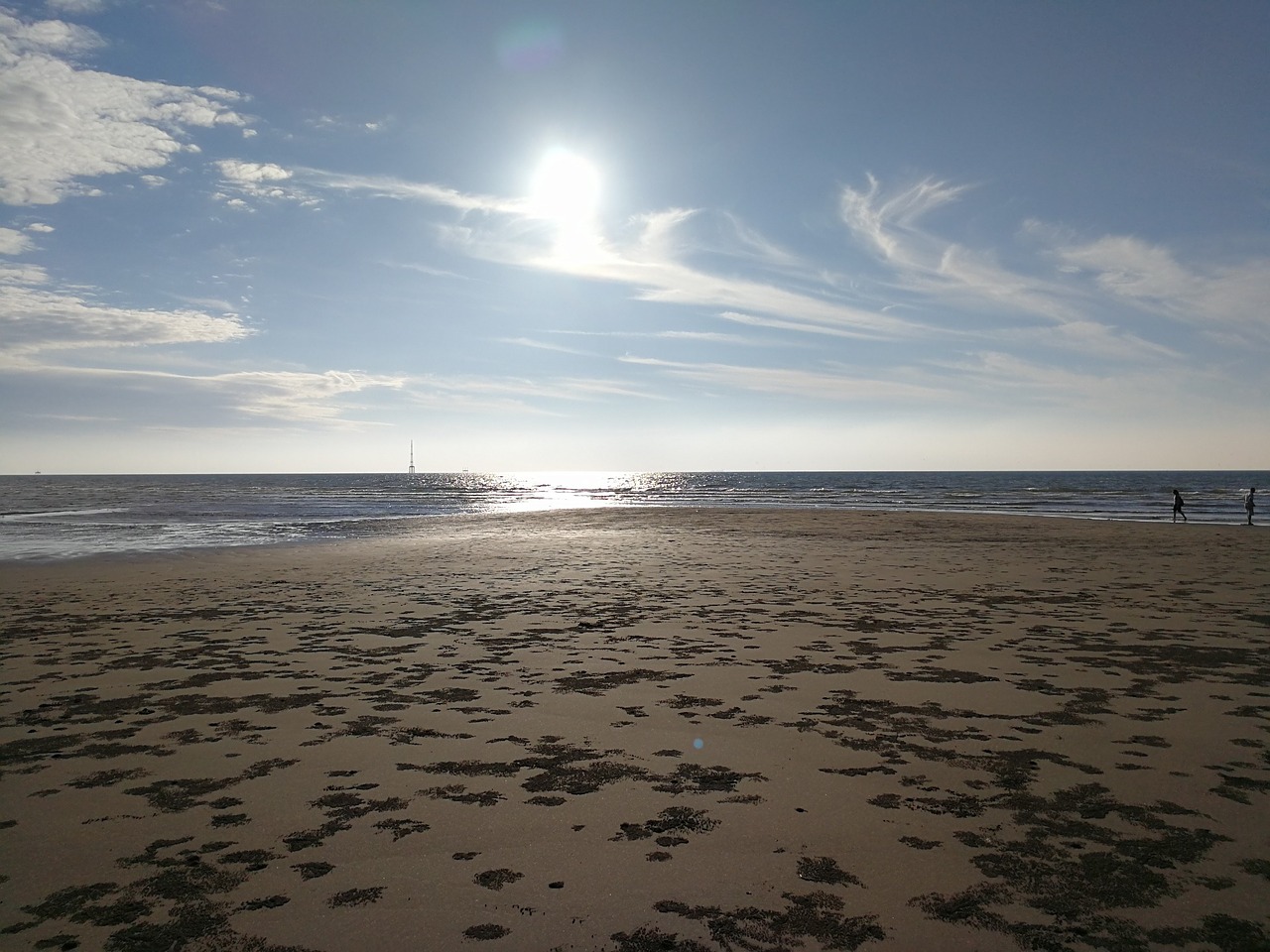 hai bian sand beach at dusk free photo