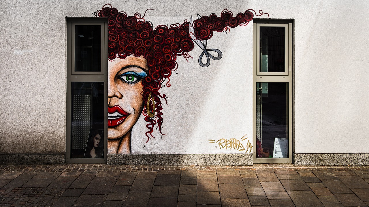 hairstyler facade paint mural free photo