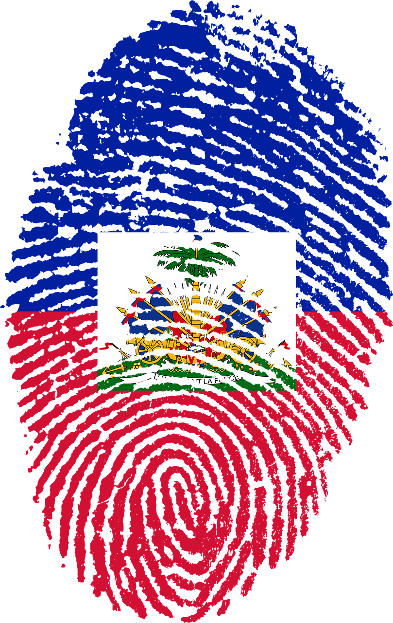 haiti flag fingerprint free photo