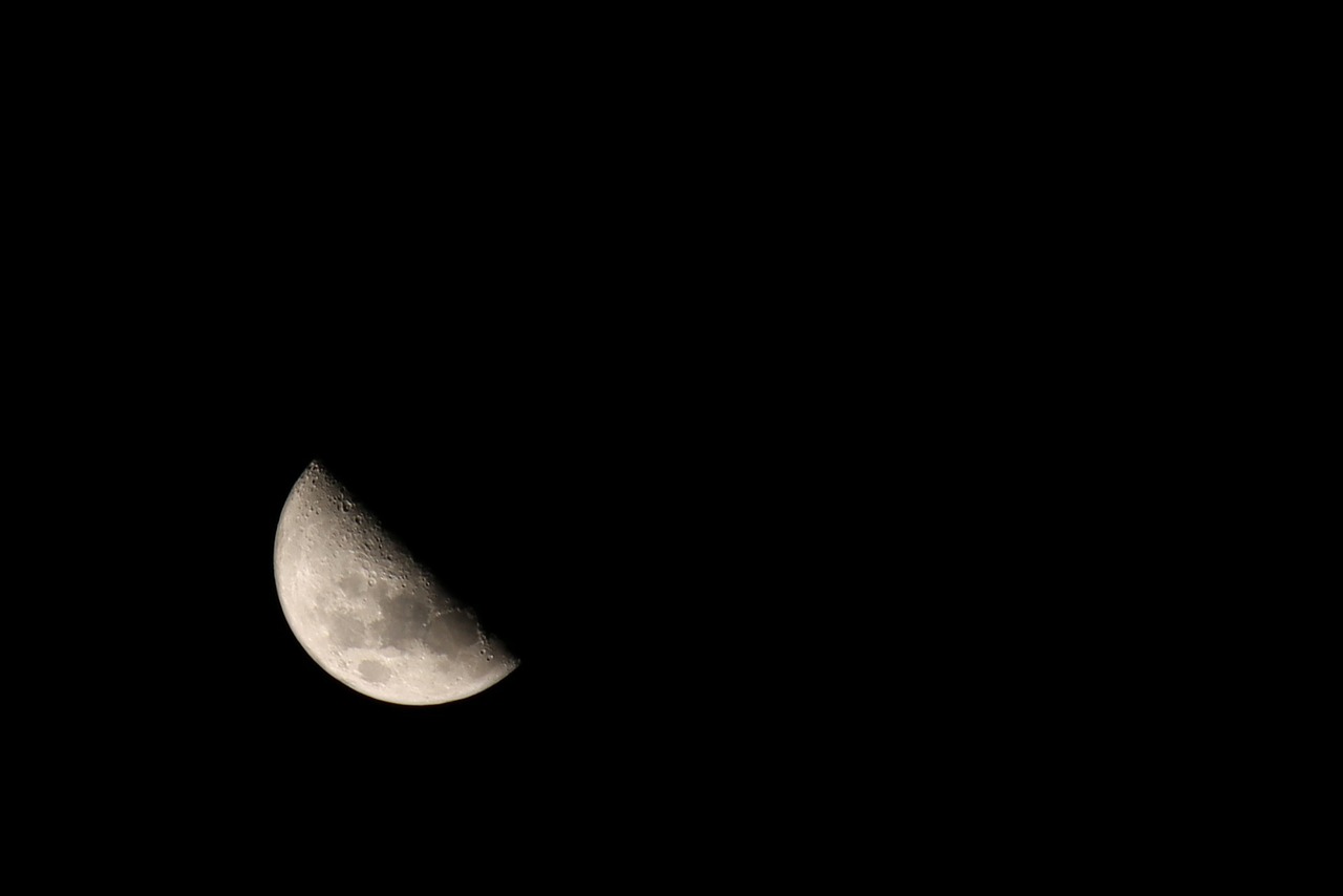 half moon moon night free photo