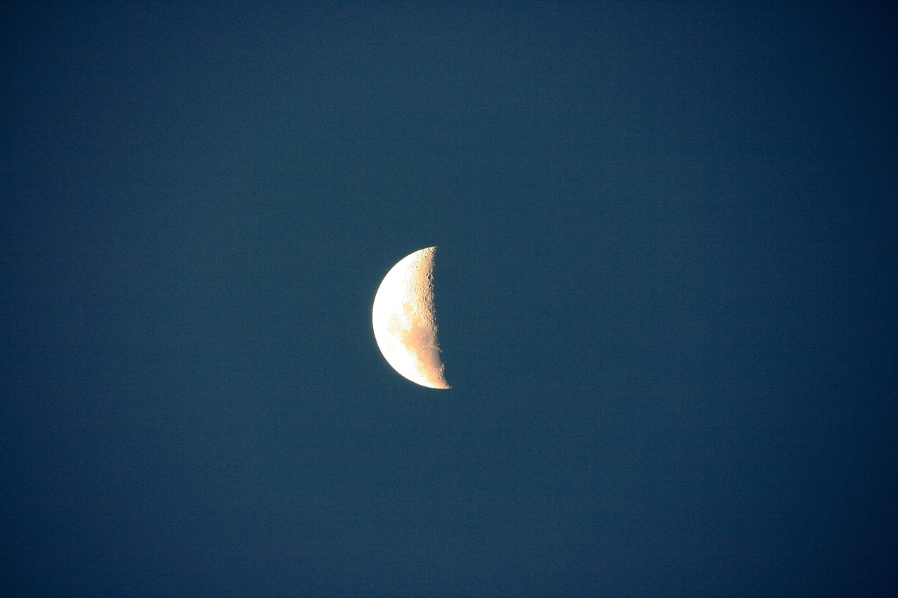 half moon nightsky moon free photo