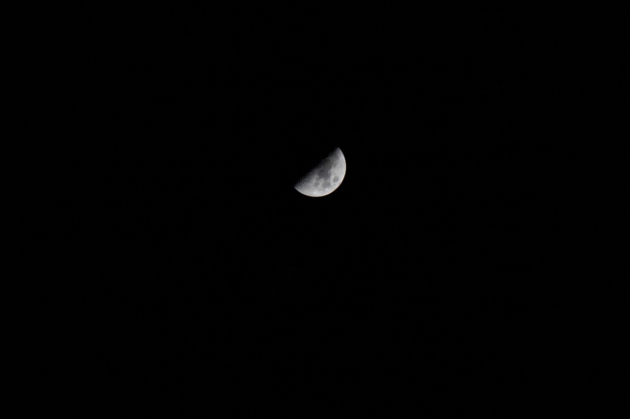 half moon moon night free photo