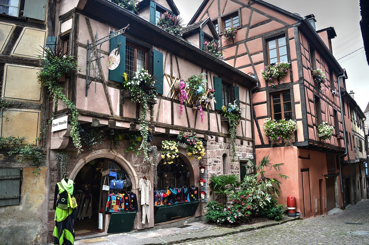 half-timbered house village shop free photo