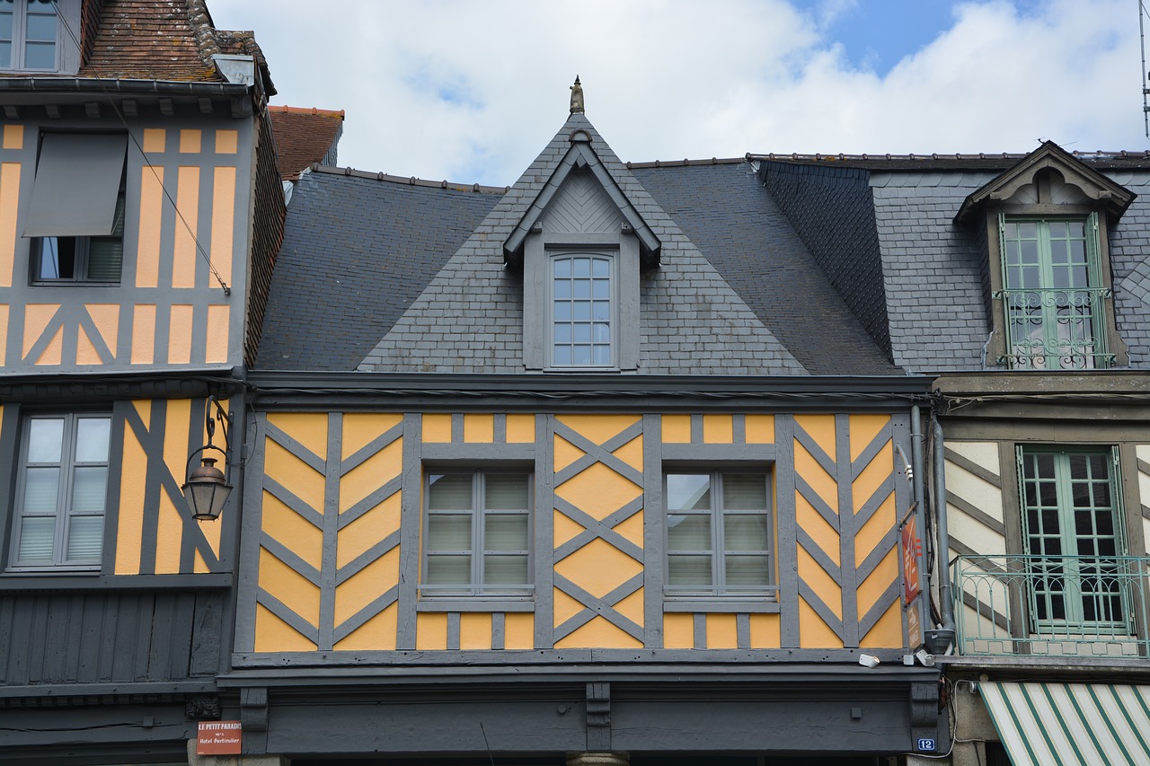 half-timbered houses city centre dol de bretagne free photo