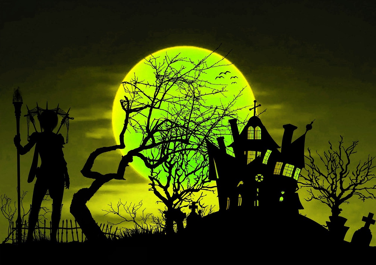 halloween witch haunted house free photo