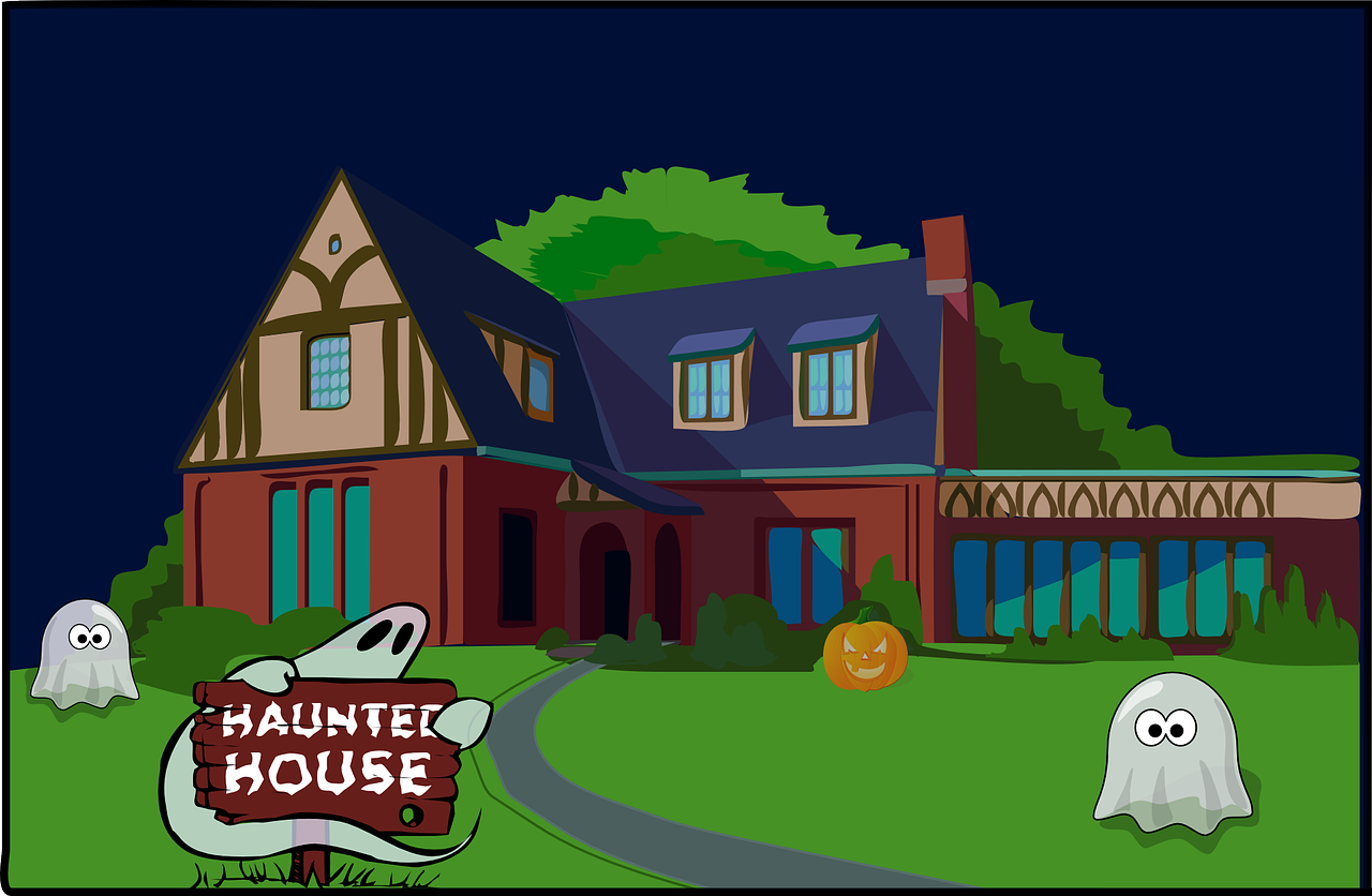 halloween haunted house ghosts free photo