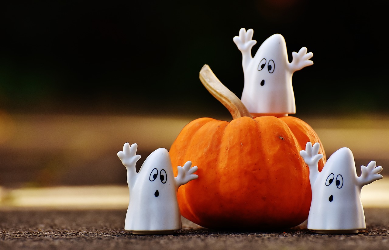 halloween ghosts pumpkin free photo