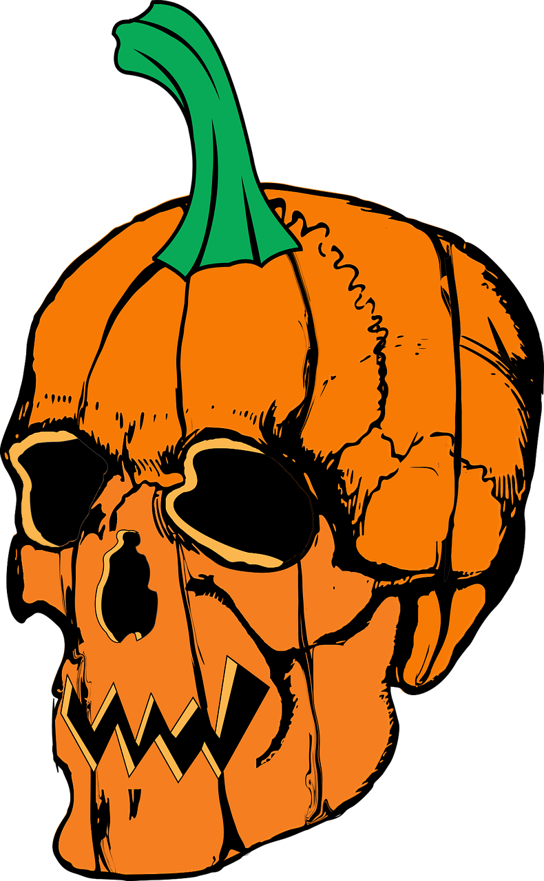 halloween skull pumpkin free photo